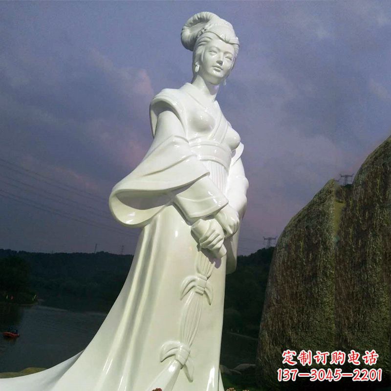 江西景区历史名人古代著名美女西施汉白玉石雕像
