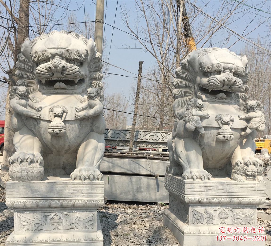 江西中领雕塑让狮子石雕神圣而庄严