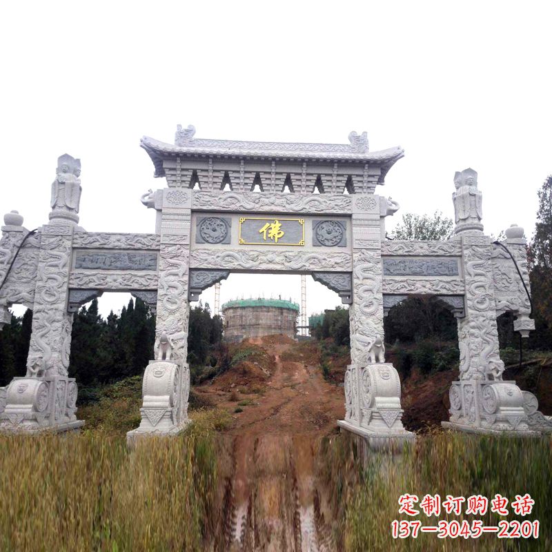 江西景区入口石牌坊雕塑,为您塑造独一无二的精美雕塑