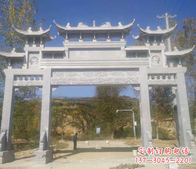 江西中领雕塑:精雕制作仿古石牌坊石雕