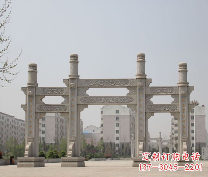 江西上中领雕塑:牌坊石雕定制
