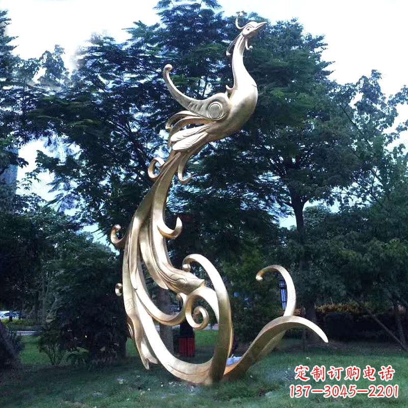 江西精美镜面不锈钢凤凰雕塑