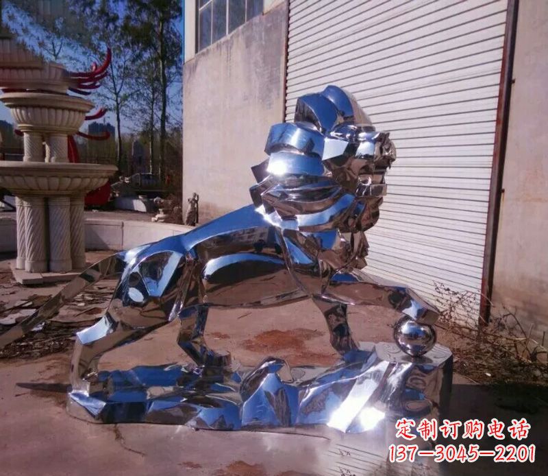 江西中领雕塑推出的不锈钢狮子雕塑,极具艺术价…