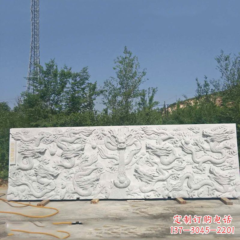 江西九龙壁汉白玉浮雕,让艺术墙面独具特色