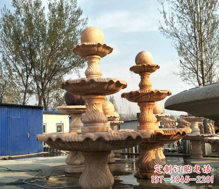 江西九龙戏珠石雕喷泉