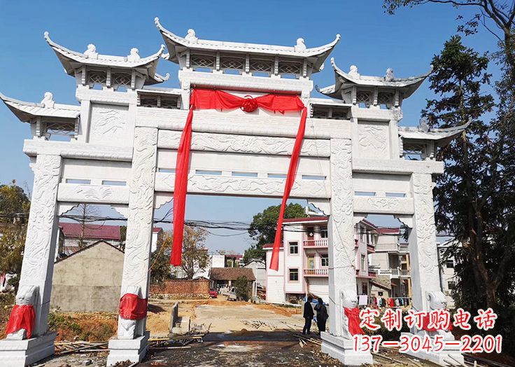 江西九襄石雕牌坊:专业定制精美牌坊雕塑