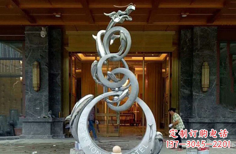 江西中领雕塑高端定制不锈钢龙门雕塑