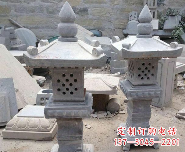 江西酒店景观镂空石灯石雕