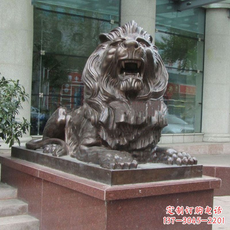 江西酒店门口看门港币狮子铜雕塑
