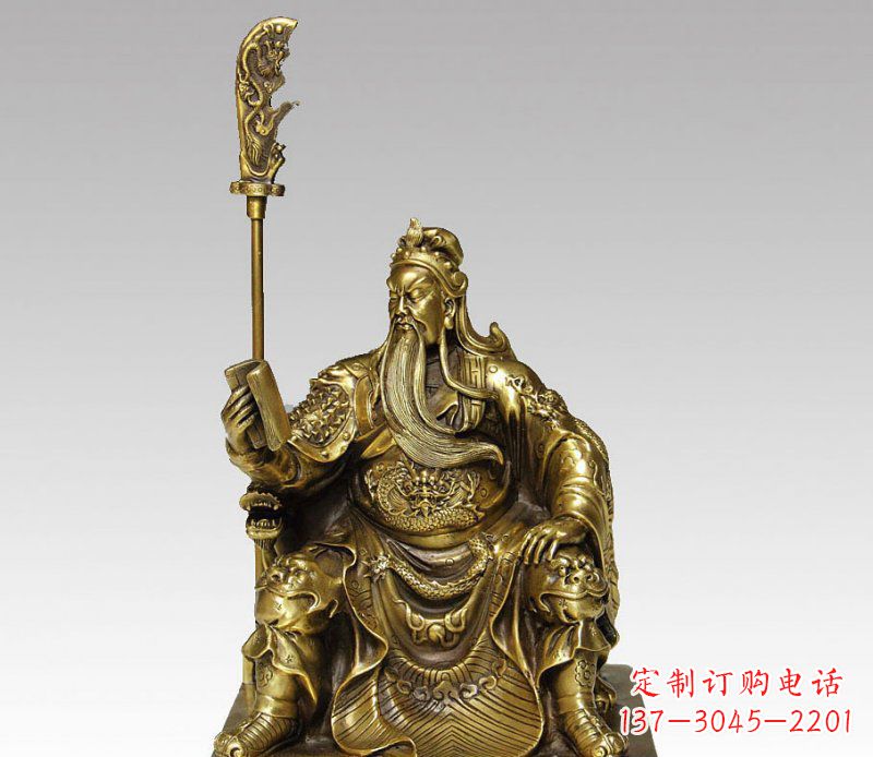 江西中领雕塑:精美关公铜雕艺术品