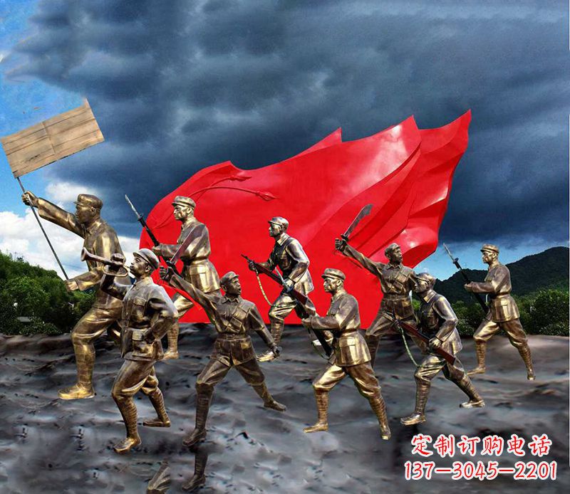江西纪念伟大革命先烈的红军雕塑