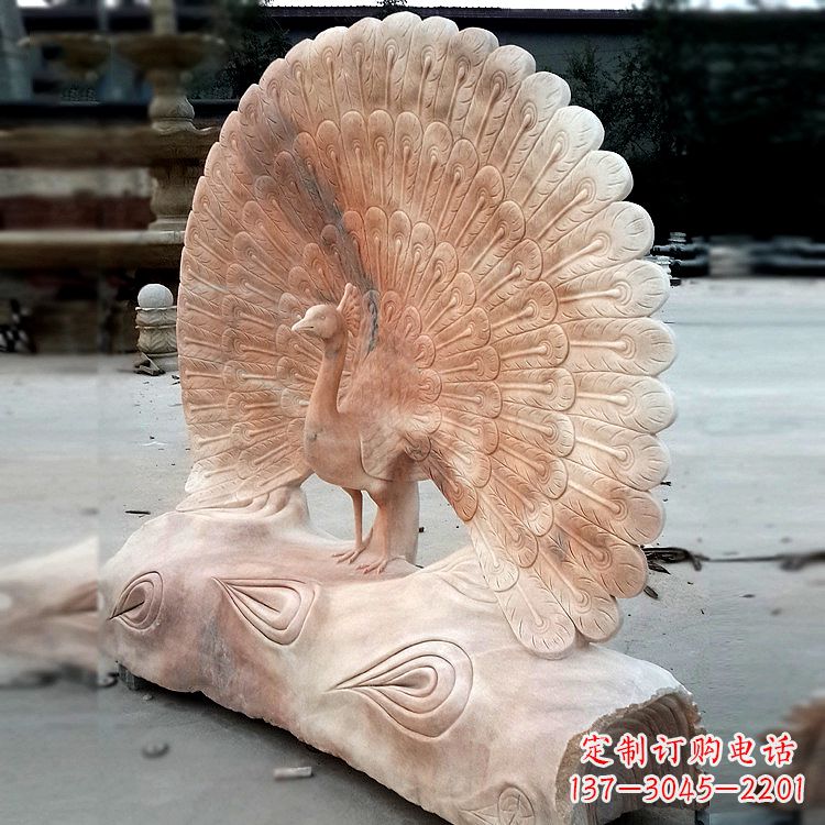 江西艺术精美的孔雀石红雕塑