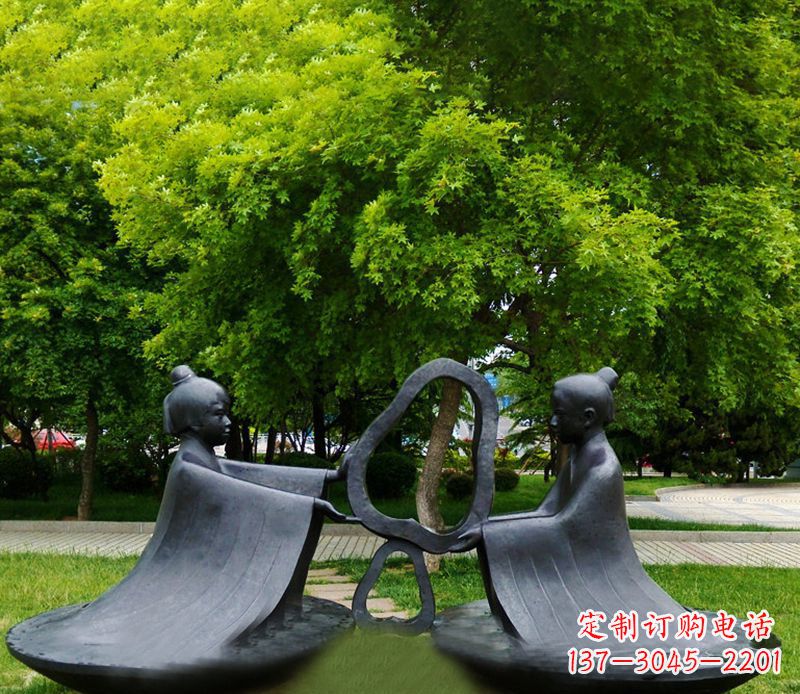 江西象征着智慧与信仰的孔融铜雕