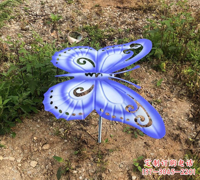 江西蓝紫色不锈钢蝴蝶雕塑