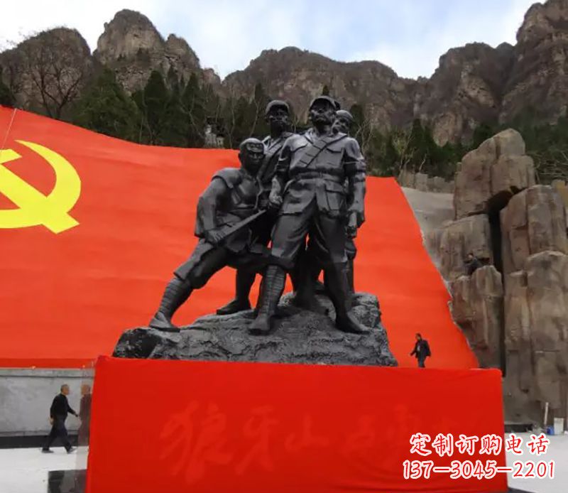 江西狼牙山五壮士烈士铜雕，永载革命先烈光辉