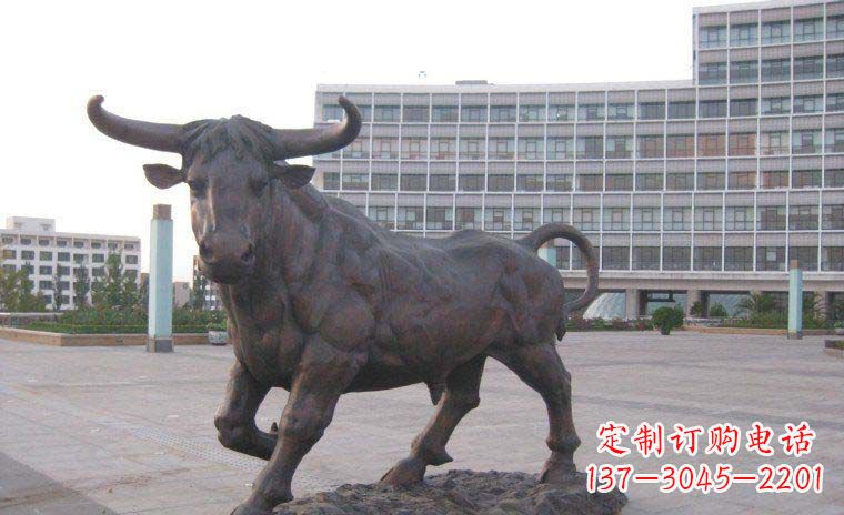 江西老牛动物广场铜雕,专业定制精美动物雕塑