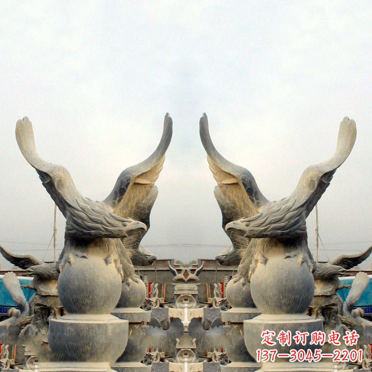 江西精美老鹰青石雕塑,呈现独特自然美