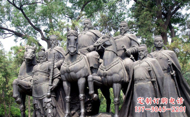 江西李世民领兵名人铜雕,永久流传霸业辉煌