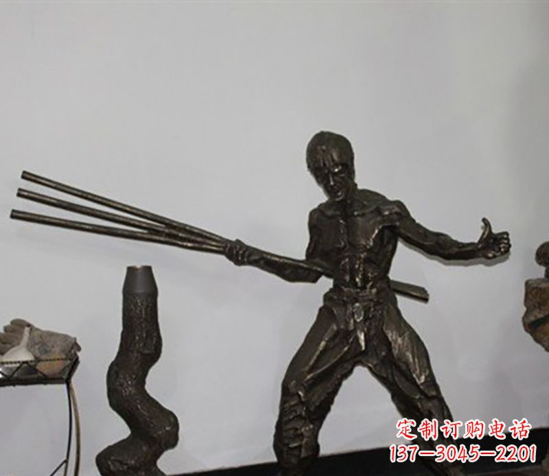 江西海量李小龙铜雕尽显功夫之美