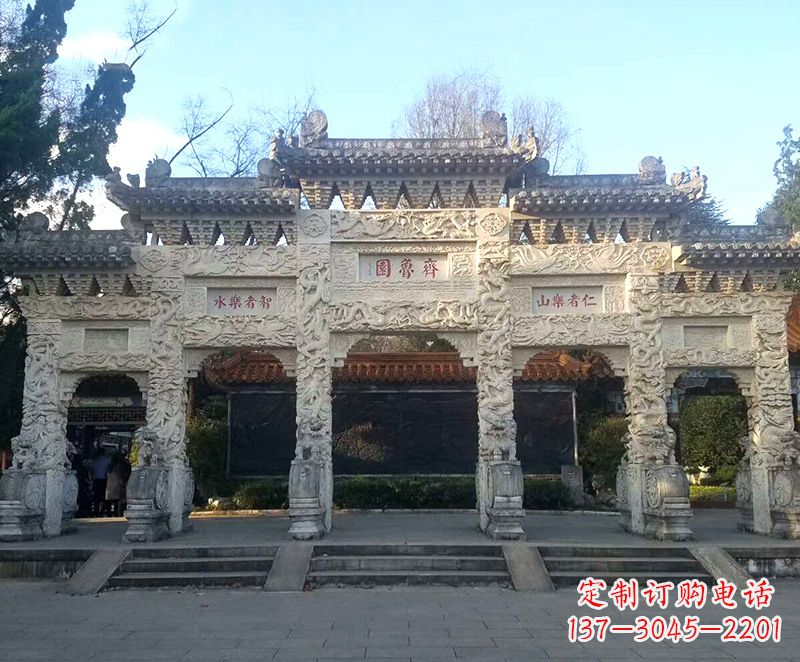 江西传承石雕牌坊楼,领雕塑带来您极致定制