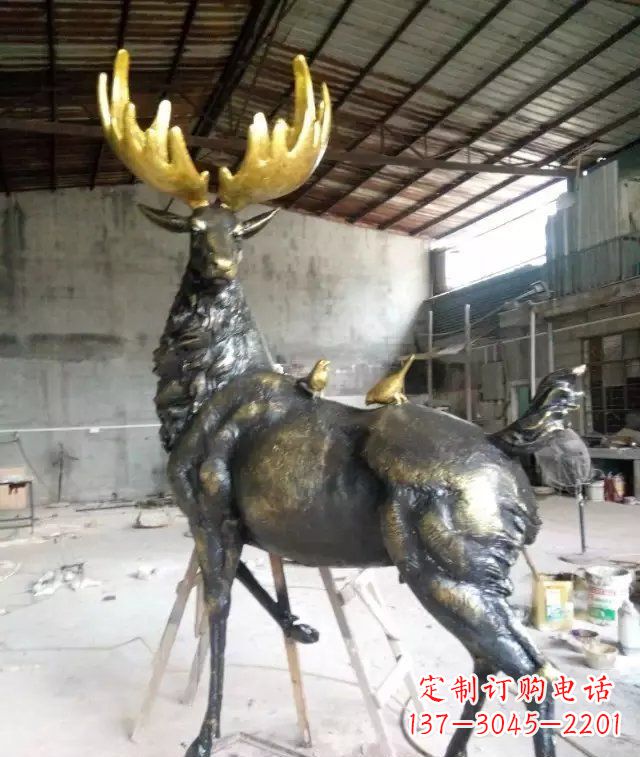 江西羚羊动物铜雕