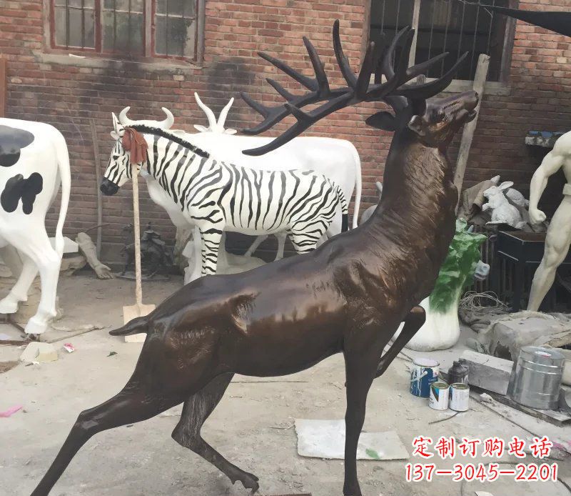 江西羚羊公园动物铜雕，欣赏自然之美