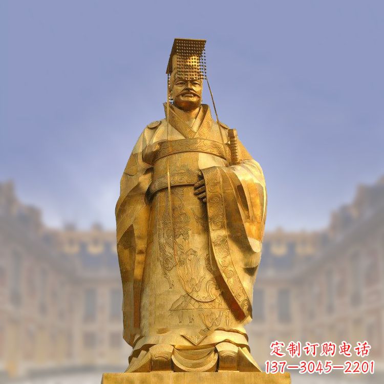 江西鎏金秦始皇铜雕像