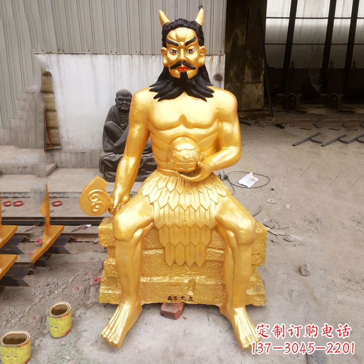 江西神话雕塑——鎏金神农氏炎帝神像