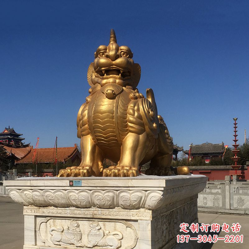 江西鎏金獬豸铜雕,为您提供精美的景观雕塑