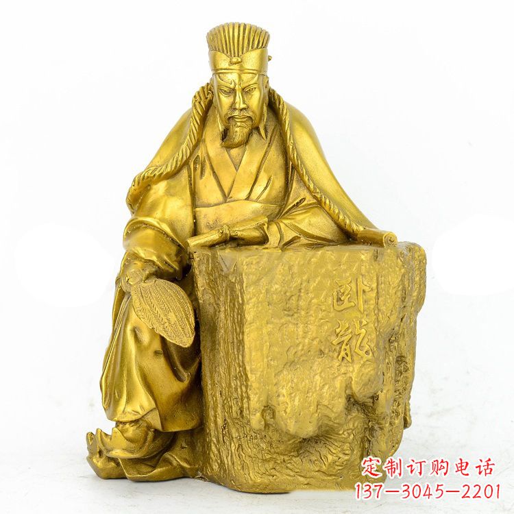 江西精致细腻的诸葛亮鎏金雕塑