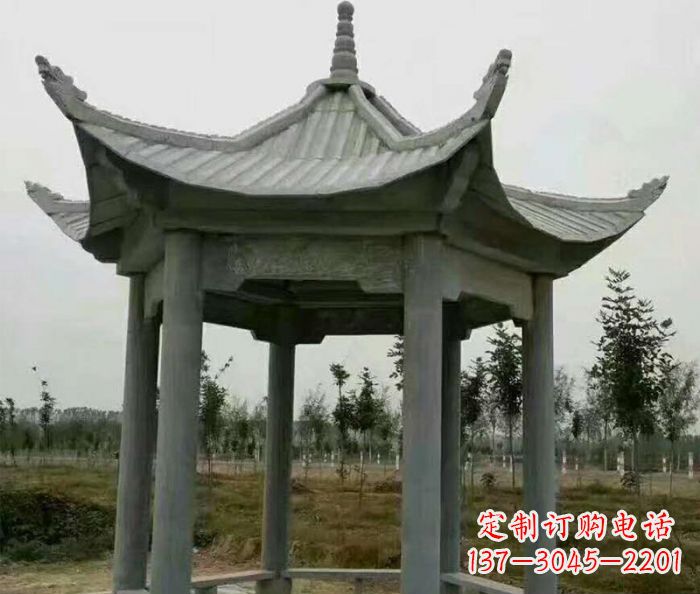 江西精美六角石凉亭雕塑