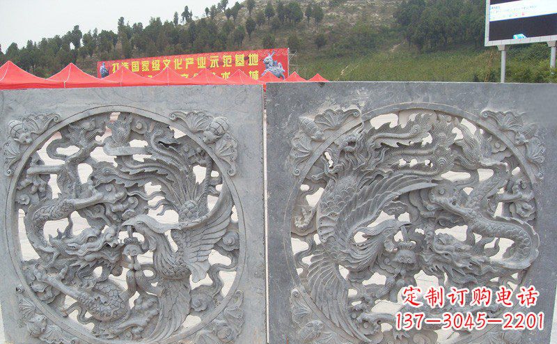 江西龙凤呈祥公园景观石雕--精美绝伦的龙凤陪伴