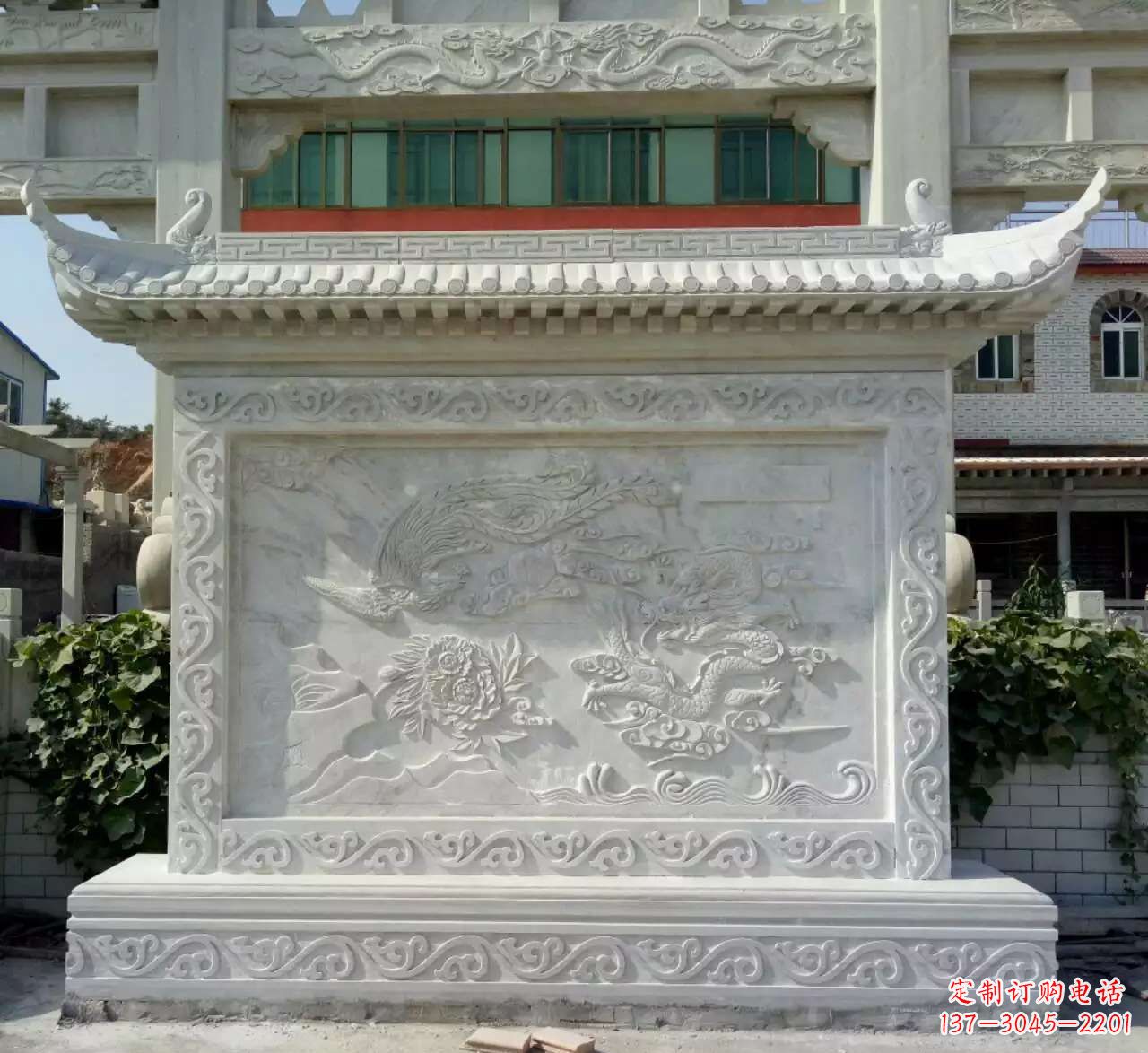 江西墙面影壁石雕,让龙凤陪您共度美好!