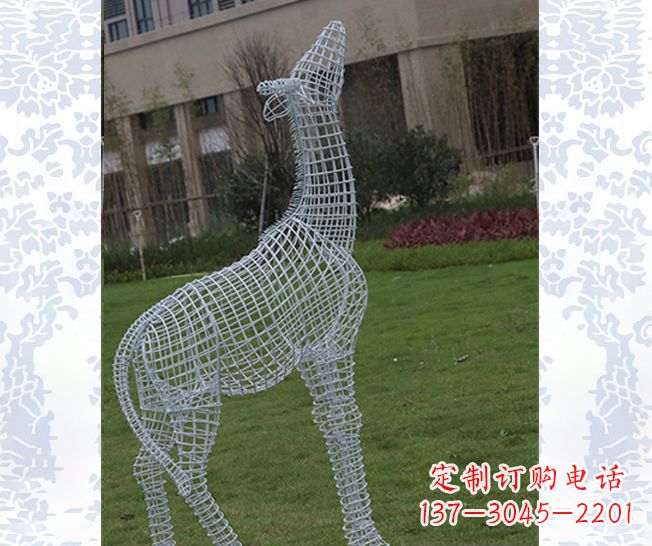 江西外观精美的不锈钢长颈鹿雕塑