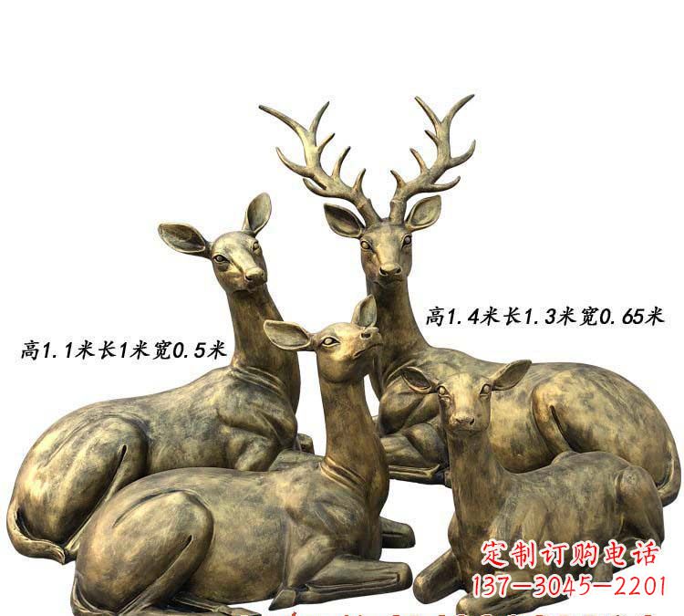 江西精致鹿群铜雕,雕刻出无可比拟的优雅