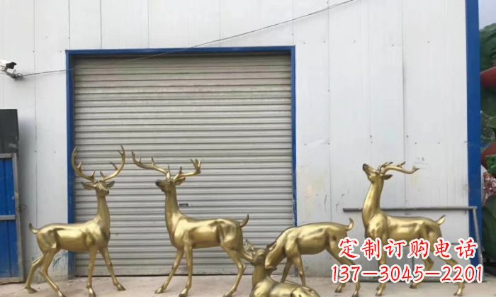 江西鹿群铜雕 (3)