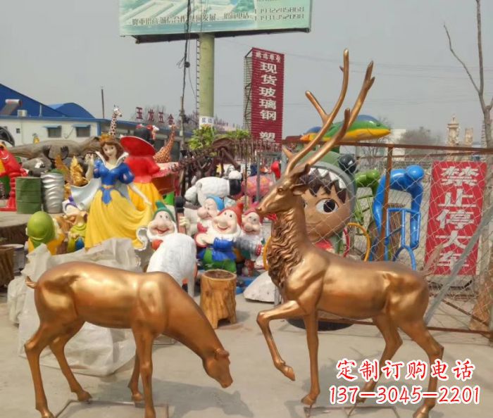 江西优雅经典,中领雕塑鹿铜雕塑