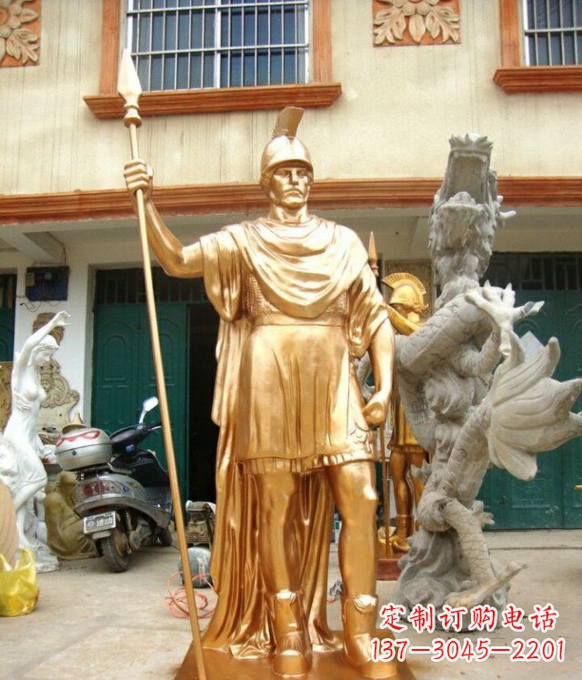 江西罗马勇士玻璃钢仿铜马雕塑