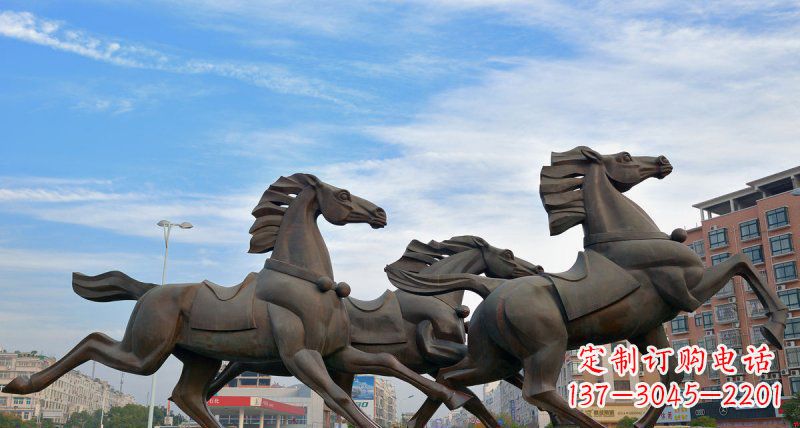 江西马广场动物铜雕塑,精致细腻魅力无穷