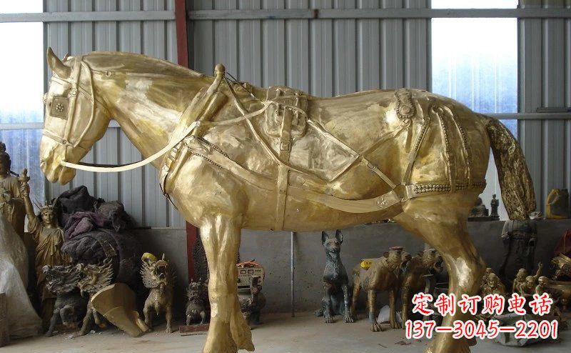 江西中领雕塑:马拉车铜雕动物精华雕塑