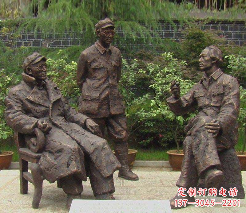 江西精美手工雕刻的刘伯承—毛泽东雕像