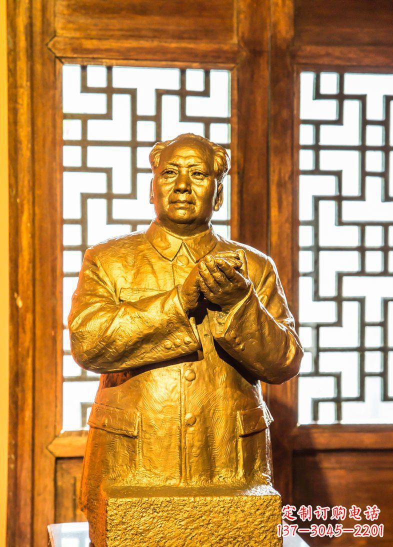 江西伟人毛主席半身像铜雕