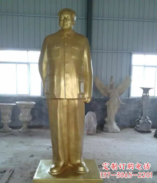 江西优雅的毛主席玻璃钢仿铜人物雕塑