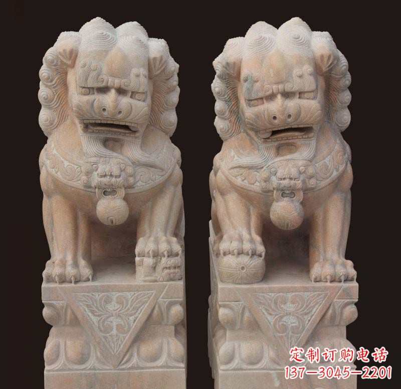 江西传统石狮子雕塑，精美绝伦