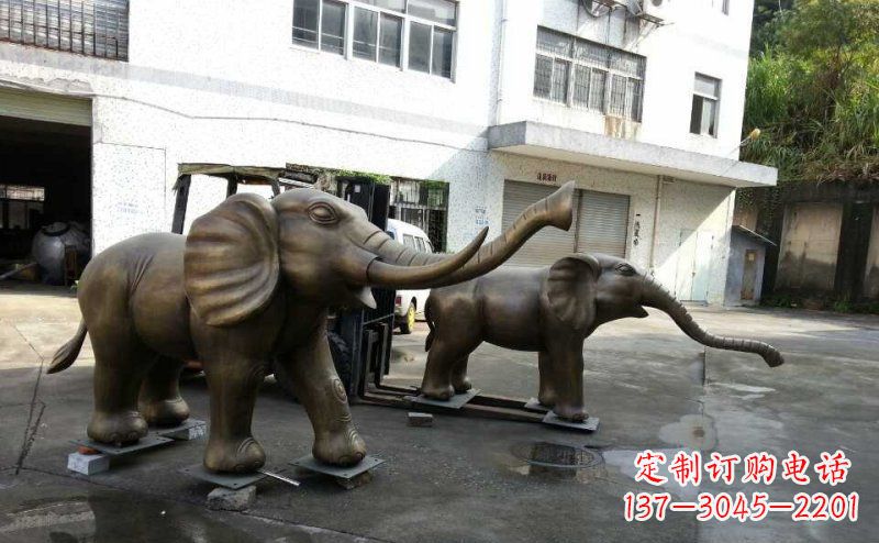 江西典雅大象铜雕，精美艺术品