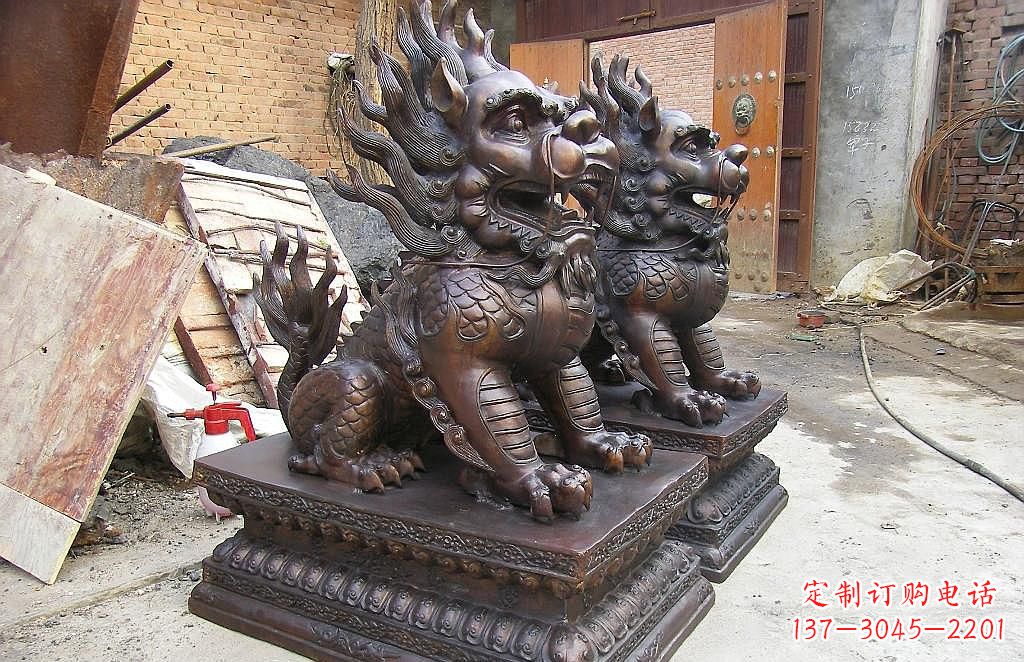 江西传统工艺精制–钜细工艺麒麟铜雕