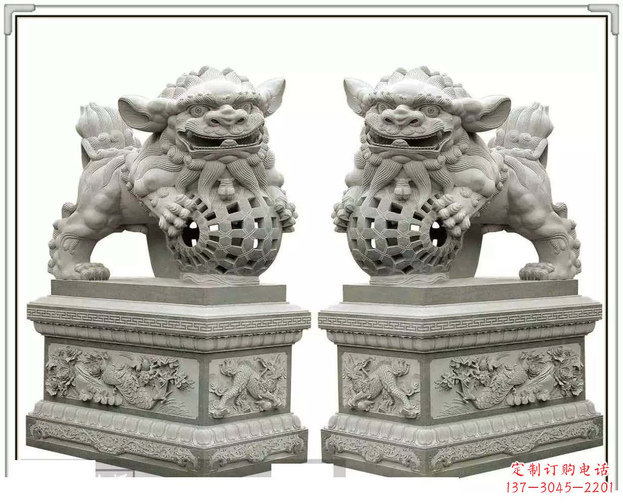 江西精美网球狮石雕,匠心雕刻绝美网球图案