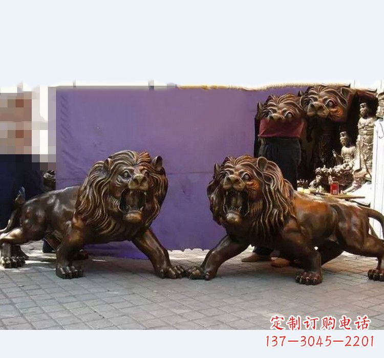 江西中领雕塑精心打造的正宗西洋狮子铜雕,表面…