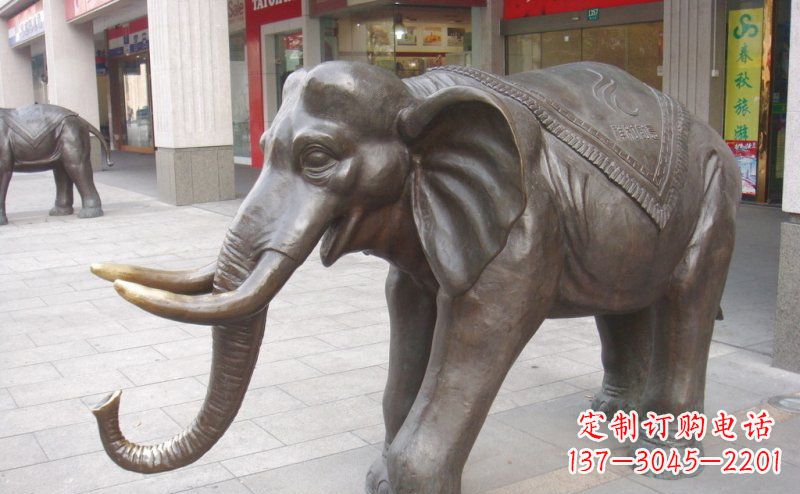 江西祥和如意的铜制大象雕塑