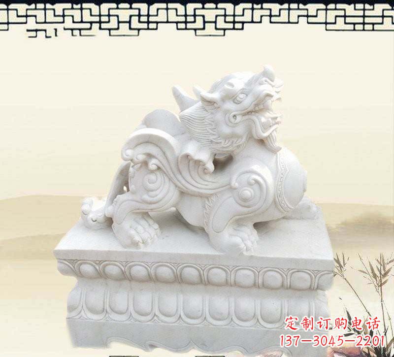 江西精美貔貅石雕雕塑,烘托家门口的神秘感